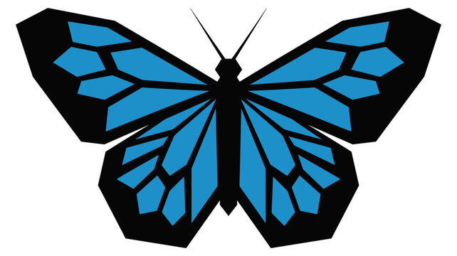 Electric blue geometric butterfly &ndash; Great for digital art projects, transformation-themed branding, or striking fashion icons.