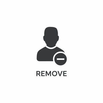 Remove user account icon vector.