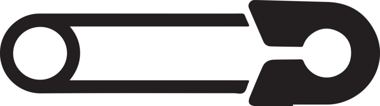 Black and white abstract shape with two circles and parallel lines geometric