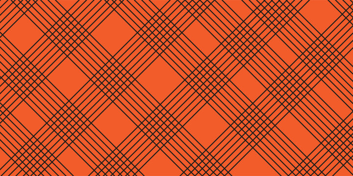 Vibrant abstract background featuring a clean interlocking pattern of black parallel lines and diagonal grids on a bold orange field. esp10