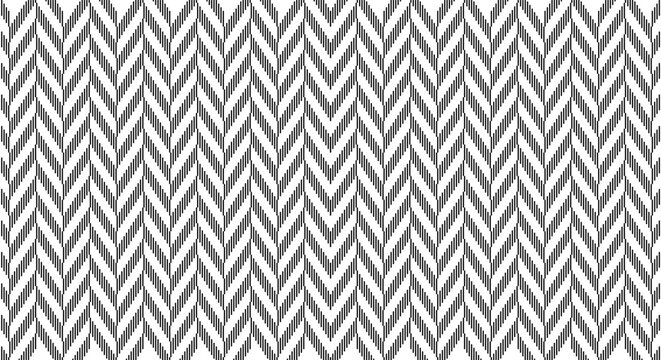Seamless Monochrome Herringbone Zigzag Pattern Background. Illustration Vector