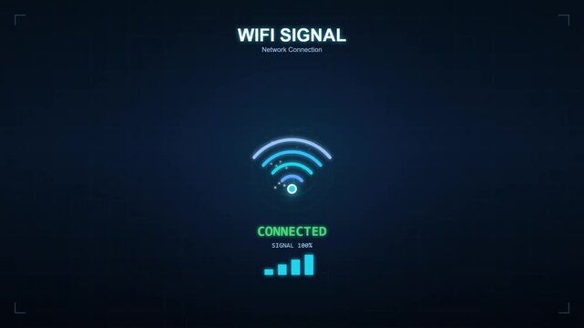 wifi signal searching loading animation on dark screen