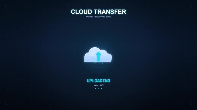 cloud transfer initializing process on dark screen