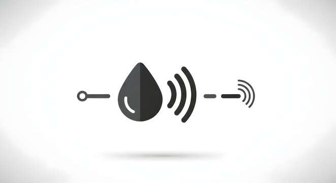 Flat modern water sensor icon animation