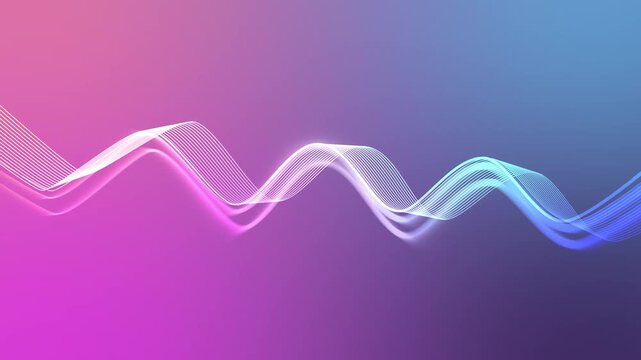 Abstract rainbow flowing wave lines background animation