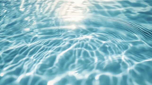 sunlit turquoise water surface with gentle ripples and shimmering reflections, calm and serene mood