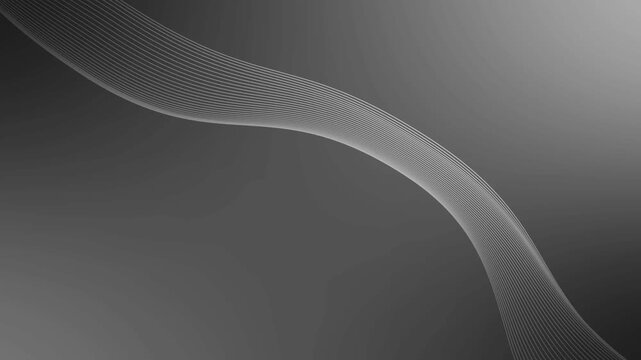 Flowing wave lines background animation, Elegant flowing curved lines forming a smooth wave animated