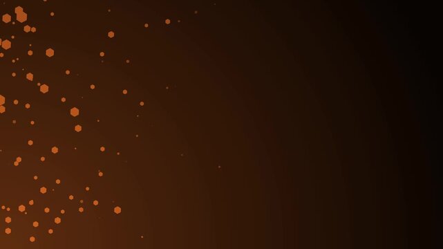 Hexagonal bokeh gradient background animation, Scattered hexagonal bokeh shapes animated