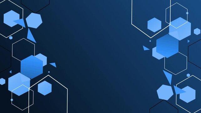 Abstract hexagon technology background shape line animation