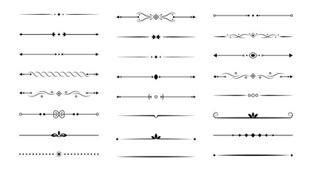 Vintage Decorative Divider Lines Collection with Elegant Ornamental Flourish Elements © oneflock