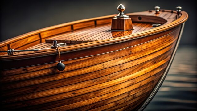A realistic photo of tags on the wooden shell of a boat