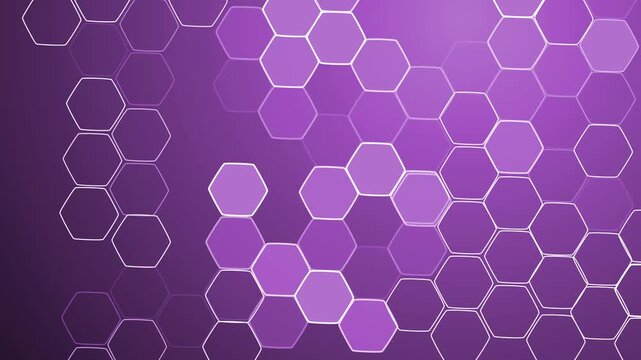 Abstract honeycomb hexagon pattern on gradient background animation