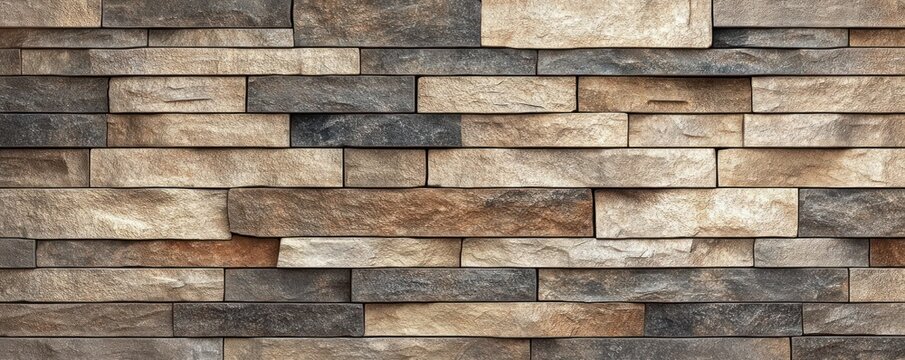 textured horizontal stacked stone wall of rectangular slabs in warm earth tones evoking rustic calm and natural warmth