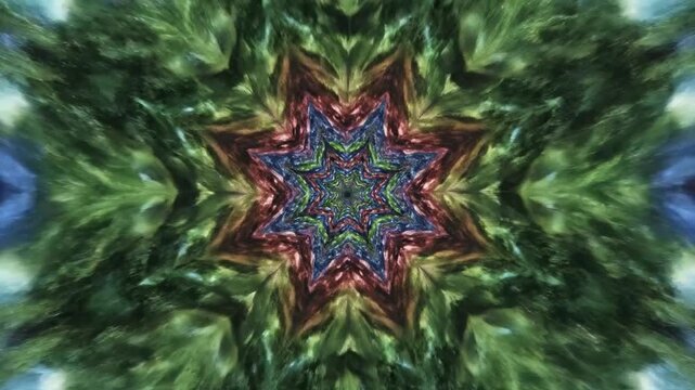 Vibrant Abstract Star Kaleidoscope Pattern
