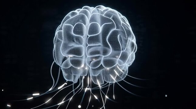 Conceptualization of the Human Brain as a Network of Neurons, Depicting Neural Pathways and Connectivity for Cognitive Processes