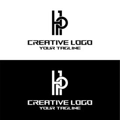 Obraz premium creative letter logo hp design vector