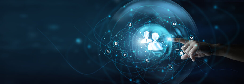 HR recruiter holding candidate profiles. Recruitment identifies, attracts, and hires qualified talent to support business growth.