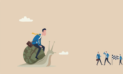 Slow,meeting riding snail never reach goal, losing competition © YEASIN