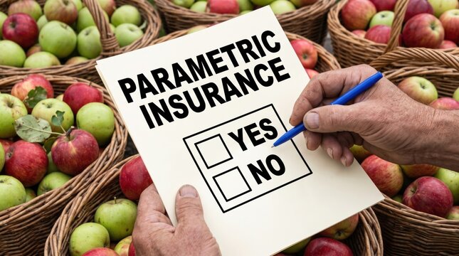 Assessing parametric insurance options for farmers local market documented analysis outdoor close-up viewpoint