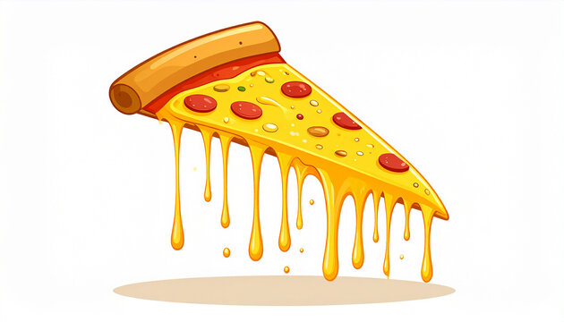 Delicious slice of pizza with melting cheese, a classic Italian food perfect for any meal