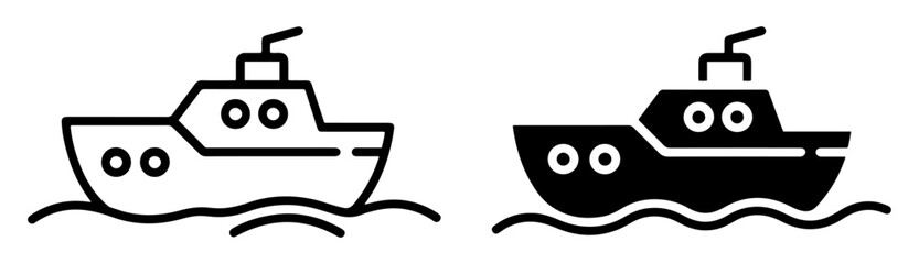 warship icon vector design set © vectomix