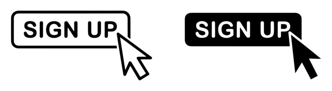sign up button thin line icon vectorv