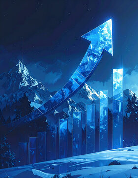 Abstract arrow chart rising