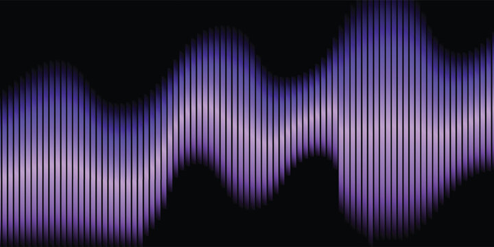 Digital voice recognition sound wave background with purple line pattern.