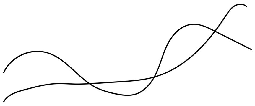 Two crossing wavy lines illustration perfect for abstract dividers growth charts connection concepts social media layouts and modern minimal design projects