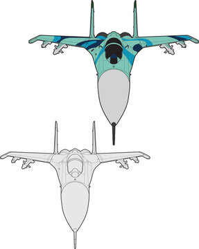 sukhoi_su27_flanker_front_view_set.eps
