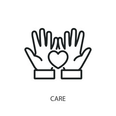 Obraz premium Care thin line vector icons