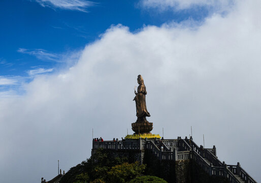 불상,관음상,사원,판시판산,Fansipan,호앙리엔선산맥,사파,라오까이성,베트남