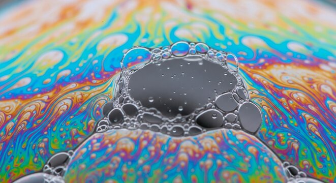 Iridescent Soap Bubble Macro Pattern