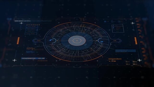 Futuristic HUD Interface High-Tech FUI Dashboard Sci-Fi Digital Glass Panel Audio Control Panel close up of sound mixer with technology	