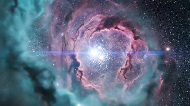 Vibrant Cosmic Gas Clouds Swirling in Space