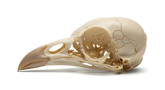 Bird skull with hollow eye sockets
