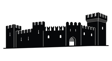 Obraz premium medieval castle silhouette high quality professional detailed modern
