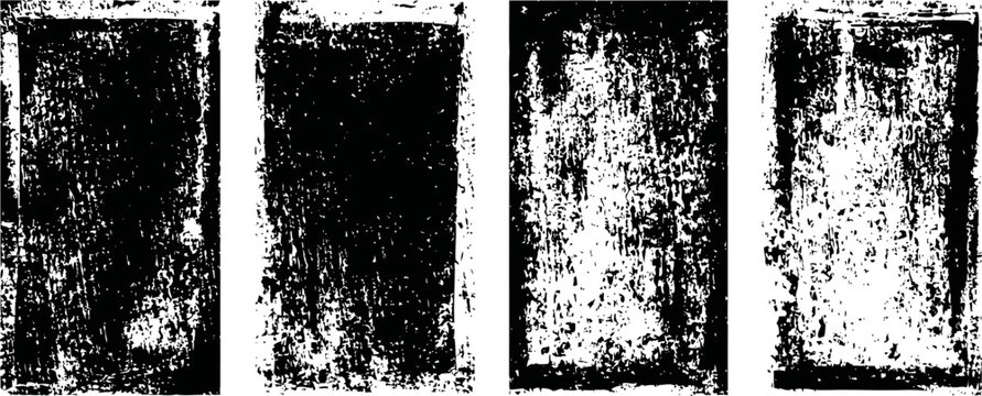 abstract grunge textures set four rectangular distressed backgrounds with rough aged and scratched effects