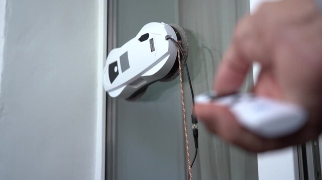 A Hand Operating a Modern Smart Device on a Glass Door, Enhancing Home Technology and Convenience Through Innovative Solutions