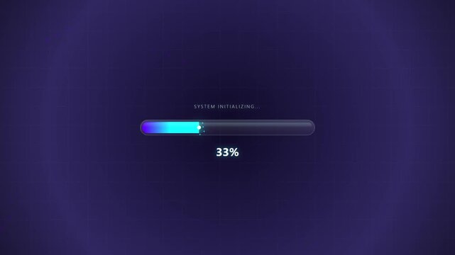 Digital loading bar displaying 33 on dark background. Useful for web design, technology concepts, progress tracking graphics, and digital marketing.