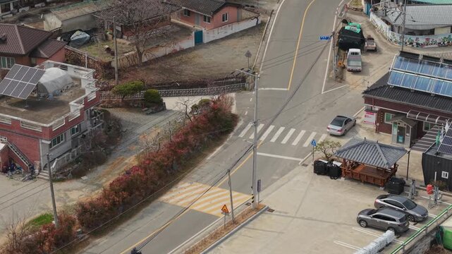 Cinematic motorcycle riding on Mountain Village with Real engine sound_Telephoto