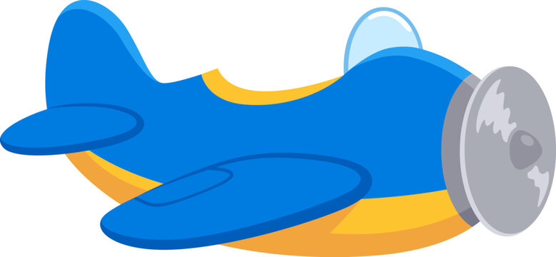Cute cartoon retro airplane with cutout for character. Simple illustration in flat vector style.