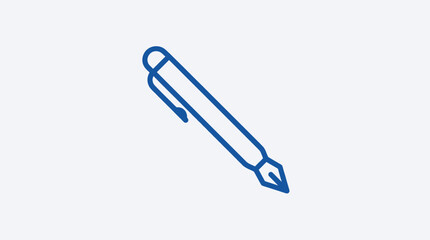 Obraz premium A blue illustration of a pen on a white background