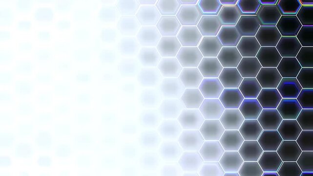 Glowing hexagonal pattern with gradient effect.