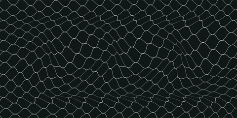 Fishing net seamless pattern. Soccer and football gates mesh. Fishnet texture. Basketball hoop and hockey net pattern. Sportswear texture. Chain link fence. Vector illustration on black background. © Aldi mustofa