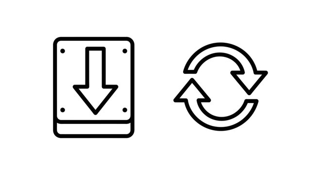 Overwrite data and overwrite sync icons with hard drive overwrite download exchange transfer information contrast isolated database connection duplicate transformation