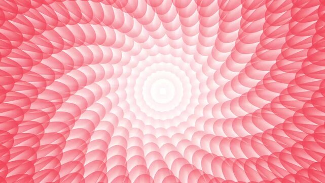 Concentric scalloped pattern forming a radial abstract tunnel background animation