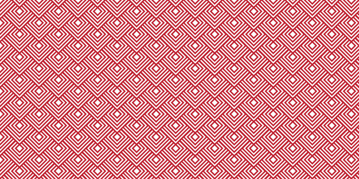 seamless pattern with square red overlap swirl fabric vector overlapping ornament textile background.
