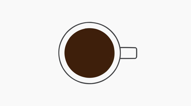 A captivating overhead view of a steaming cup of freshly brewed coffee, exuding warmth and inviting comfort. The dark, rich coffee contrasts the light.