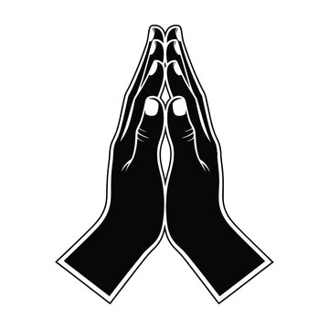 Praying hands together in prayer gesture